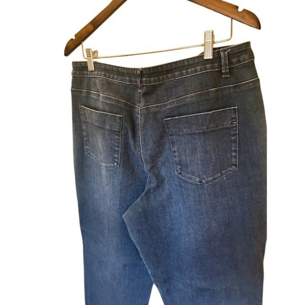 Coldwater Creek High Rise Straight Leg Dark Wash Blue Jean's Women's 14 - Picture 7 of 10